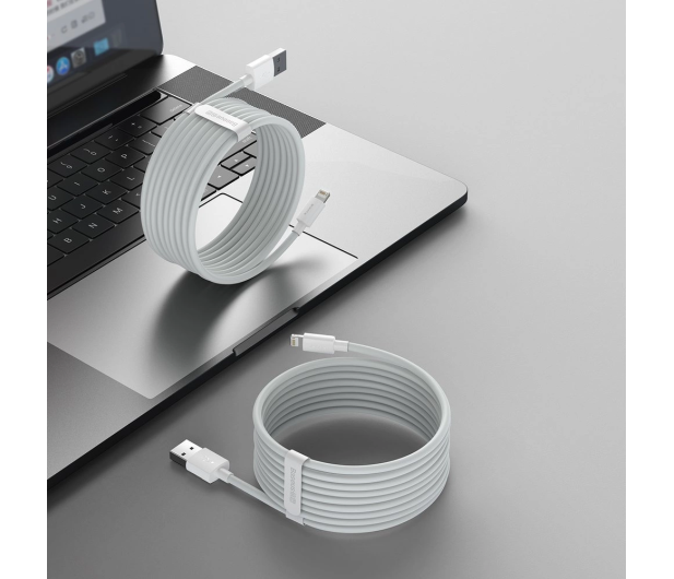 Baseus 2x kabel USB - Lightning szybkie ładowanie 1,5 m biały - 1502035 - zdjęcie 2